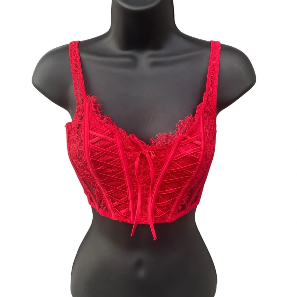 Victoria‎ Secret Dream Angels Elegant Red Lace Bralette Size XS